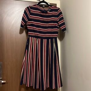 Fit & flare striped dress
